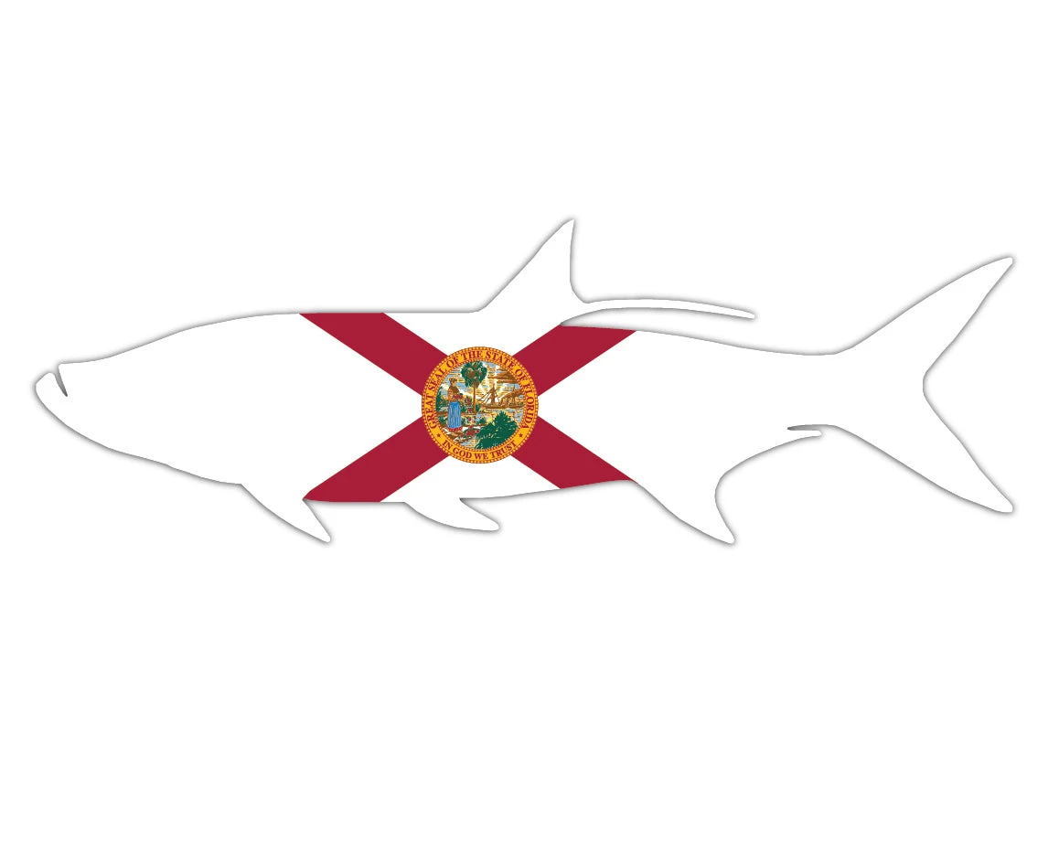 Florida State Flag Tarpon Sticker 3 Florida State Flag Tarpon Sticker