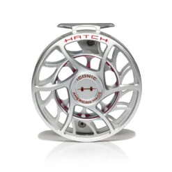 Hatch Iconic Fly Reel // 11 Plus -Fishpond Store Iconic11PlusReel ClearRed LargeArbor Front