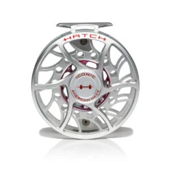 Hatch Iconic Fly Reel // 11 Plus -Fishpond Store Iconic11PlusReel ClearRed MidArbor Front