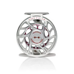 Hatch Iconic Fly Reel // 7 Plus -Fishpond Store Iconic7PlusReel ClearRed LargeArbor Front