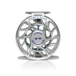Hatch Iconic Fly Reel // 9 Plus -Fishpond Store Iconic9PlusReel ClearBlue LargeArbor Front
