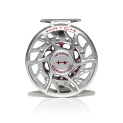 Hatch Iconic Fly Reel // 9 Plus -Fishpond Store Iconic9PlusReel ClearRed MidArbor Front
