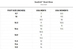 Grundens Sea Knit Boat Shoe -Fishpond Store grundensseaknitsizechart